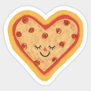 Cute Heart Shaped Pizza Sticker